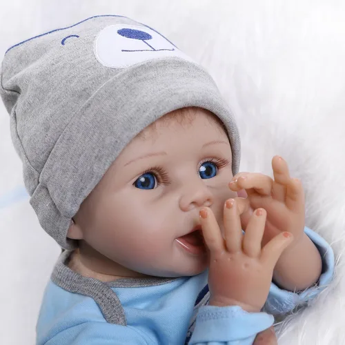 Miniatura 5 de iCradle Muñeca realista de 18 pulgadas y 17.7 in Reborn Baby Doll de silicona suave para niños de 3 años en adelante