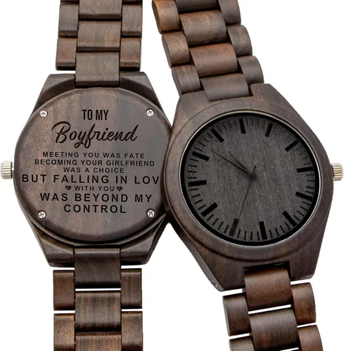 Miniatura 3 de Reloj de madera grabado para hijo y novio, reloj de madera personalizado regalo para novio, regalo de graduación de mamá, de papá