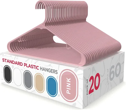 Miniatura 14 de Sharpty Perchas de Plástico Ganchos para Ropa para Vestimenta, Clóset, Abrigos y Camisas - Duraderas, Gruesas, Resistentes y que Ahorran Espacio