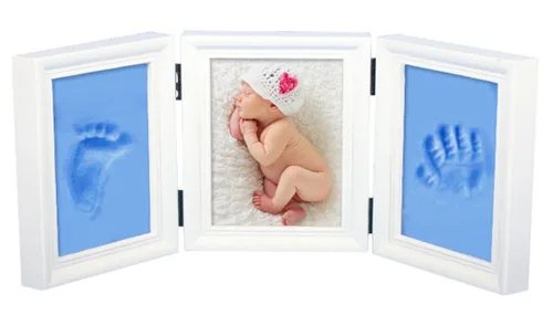 Miniatura 12 de Kit de huellas de manos para bebés y marco de fotos para niños o recién nacidos, caja de recuerdos para niños y niñas (marco de café clásico, blanco)