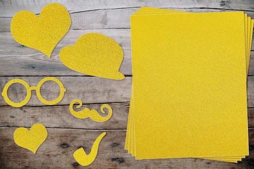 Miniatura 4 de Papel de cartulina dorado pesado con purpurina, 50 hojas (300 GSM = 110 libras de cubierta), papel con purpurina tamaño carta de 8.5 x 11 pulgadas