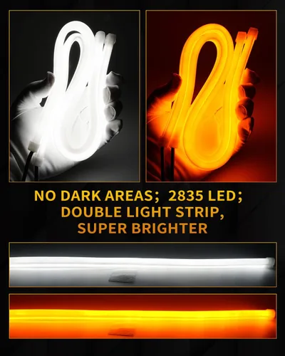 Miniatura 2 de Qasim 30 cm/12 pulgadas tira LED secuencial de conmutación para vehículos, tiras LED flexibles de 12 V para coche, luz diurna DRL, luces de señal