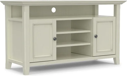 Miniatura 26 de SIMPLIHOME Amherst - Soporte de TV de transición de madera maciza de 72 pulgadas de ancho, estilo rústico marrón envejecido, para televisores