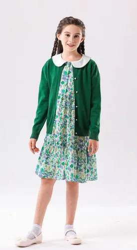 Miniatura 7 de SMILING PINKER cardigan de cuello redondo para niñas