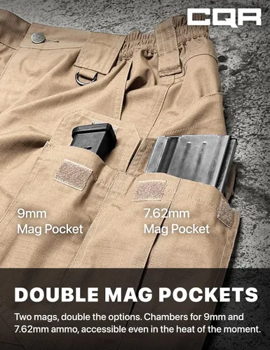 Miniatura 4 de CQR Pantalones tácticos para hombre, resistentes al agua, pantalones cargo Ripstop, ligeros EDC trabajo, senderismo, ropa para exteriores