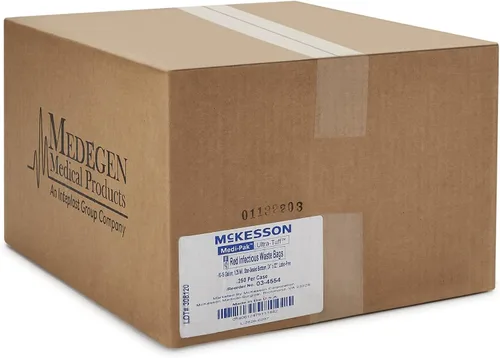 Miniatura 6 de McKesson Bolsas de riesgo biológico, 10 a 15 galones [250 unidades] Bolsa de residuos infecciosos peligrosos, grado hospitalario médico, rojo