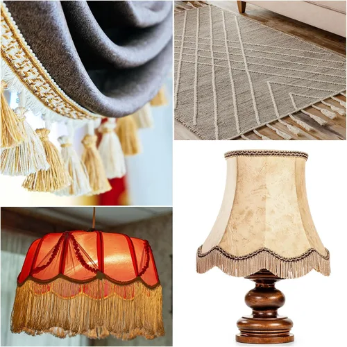 Miniatura 4 de Uxcell 10 yardas y 4 pulgadas beige con flecos de cadeneta - poliéster, estilo bohemio para múltiples ocasiones