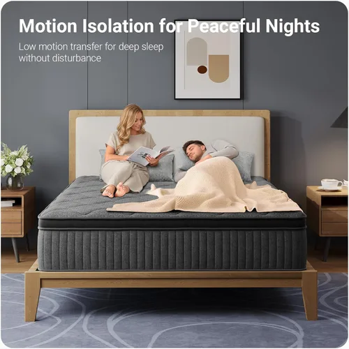 Miniatura 8 de Avenco Colchón de tamaño completo de 12 pulgadas, colchón híbrido con resortes embolsados Smarts Coil™ para soporte dirigido y espuma viscoelástica