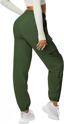 Miniatura 3 de Pantalones cargo de secado rápido, ligeros, tácticos, con 6 bolsillos, para mujer, cintura elástica y resistente al agua