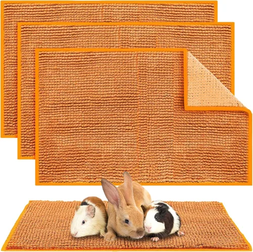 Miniatura 21 de Amylove 4 Piezas Forro de Jaula para Conejo de Indias Ropa de Cama para Conejo de Indias Alfombrilla para Puerta de Perro para Patas de Mascotas