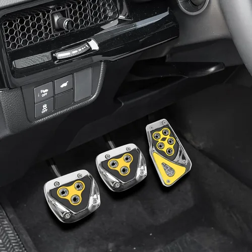 Miniatura 8 de Zufoty 3 piezas de almohadillas de pedal de aluminio antideslizantes para coche, cubiertas de pedal de freno de transmisión manual, cubiertas