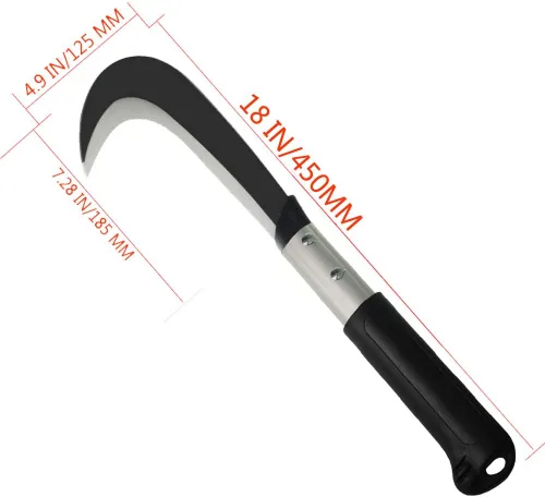 Miniatura 3 de Cuchillo machete de hoz con mango de aluminio, hoja de acero al carbono, para granja, ramas, vides, hoz de deshierbe