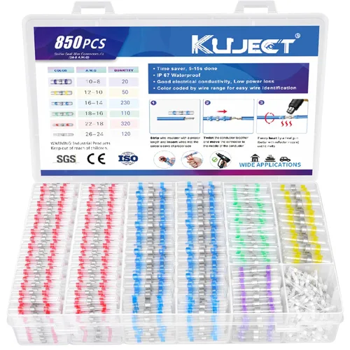Miniatura 11 de Kuject 200 PCS Conectores Termorretráctiles de Sellado de Soldadura a Tope, Kit de Conectores de Cable Impermeables Terminales Eléctricos, Conector