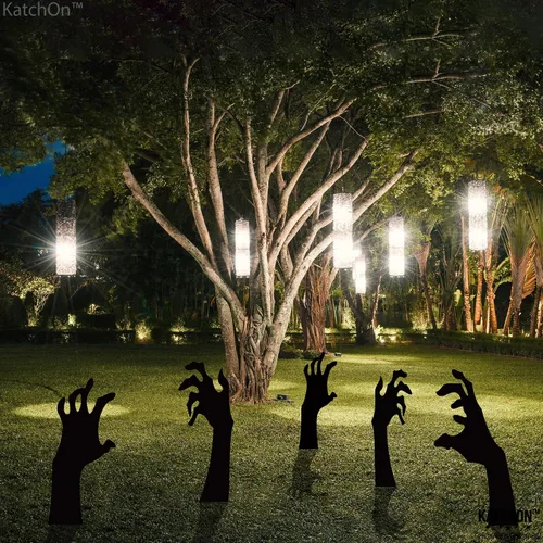 Miniatura 6 de KatchOn, Letreros aterradores de mano con estacas – Grandes, 16 pulgadas Letreros de patio de Halloween para decoraciones de Halloween al aire