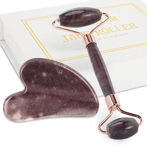 Miniatura 12 de Rodillo de jade para cara, masajeador facial para el cuidado de la piel, herramientas faciales Gua Sha para cara, cuello, ojos, reduce la hinchazón