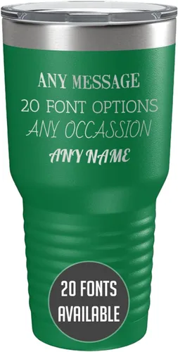 Miniatura 44 de Vaso de acero inoxidable aislado con tapa de 20 onzas (17 colores) personalizado con recubrimiento en polvo, grabado personalizado, nombre