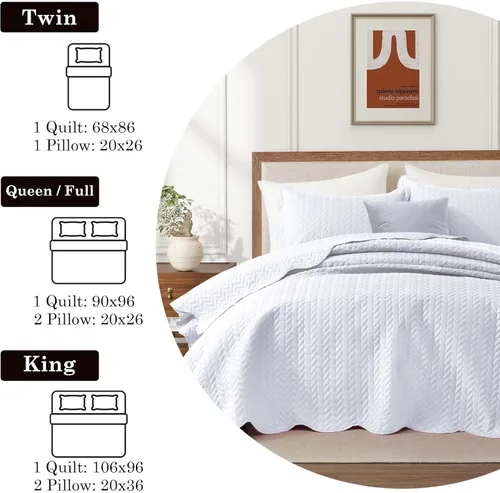 Miniatura 336 de MOONLIGHT20015 Edredón tamaño King (106 x 96 pulgadas) con 2 fundas de almohada (20 x 36 + 2 pulgadas) para todas las estaciones, juego de cama Azul