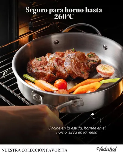 Miniatura 6 de Juego de utensilios de cocina de acero inoxidable, 8 piezas de ollas y sartenes de capa triple, libre de PFOA y PTFE, apto para lavavajillas