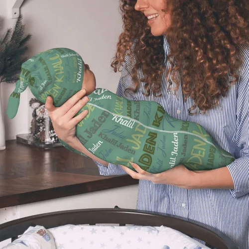 Miniatura 4 de Mantas de bebé personalizadas para niñas y niños, regalos para bebés, artículos personalizados para bebés (arte de palabras)