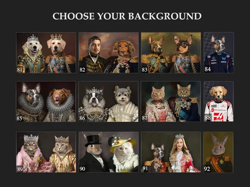 Miniatura 7 de Pintura personalizada para retratos de mascotas de perros y gatos, estilo renacentista sobre lienzo, retrato real de mascotas a partir de la foto