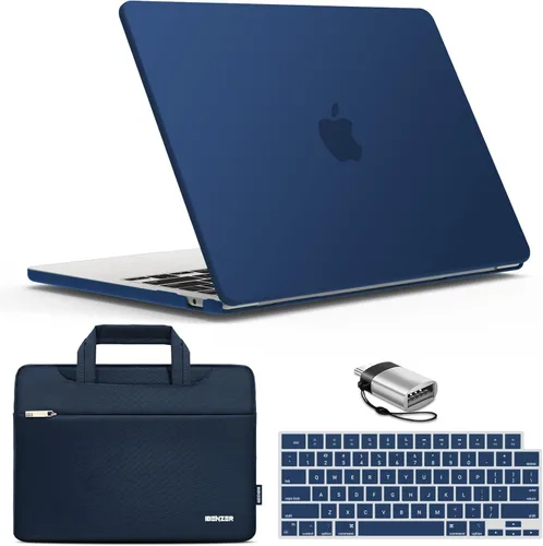 Miniatura 18 de IBENZER Compatible con estuche para MacBook Air de 13 pulgadas 2025 2024 2023 2022 M4 A3240 M3 A3113 M2 A2681, estuche rígido y funda con protector