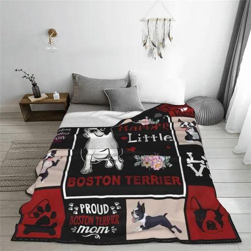 Miniatura 4 de Manta de Boston Terrier - Regalo para Boston Terrier - Manta de Forro Polar de Franela Suave, Cálida y Acogedora, Manta de Felpa Ligera para Perros