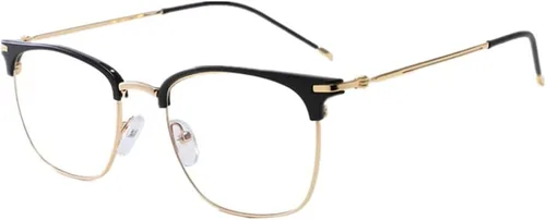 Miniatura 10 de Shiratori Gafas de lente transparente retro vintage con montura de cuerno de 1.693 in Marrón