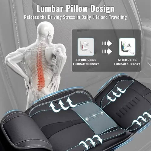 Miniatura 4 de IKABEVEM Fundas de Asiento Compatibles con Chevrolet/Chevy Silverado 2007-2024 2025 2 Fundas de Asiento Frontales Transpirables con Soporte Lumbar