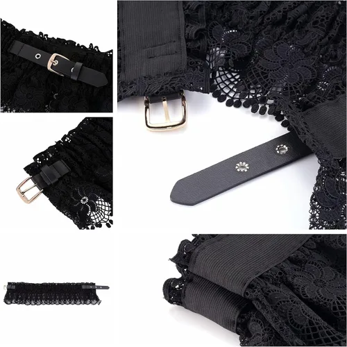Miniatura 6 de Ayliss Cinturón ancho elástico de encaje de cintura ancha elástica para mujer, cinturón de vestir de moda con cincha elástica, cinturón retro
