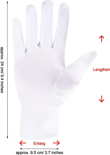 Miniatura 2 de 4 pares de guantes cortos de satén para mujer guantes de longitud a la muñeca guantes de ópera