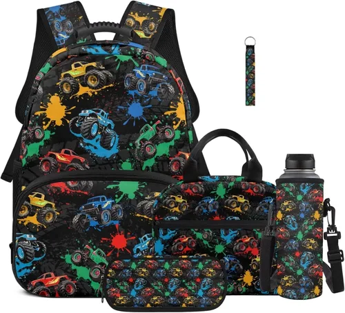 Miniatura 44 de Bulopur Eagle American Flag Print Kids Backpack Boys Elementary School 17 Inch Bookbag With Lunch Bag Water Bottle Holder Keychain Pencil Case 5