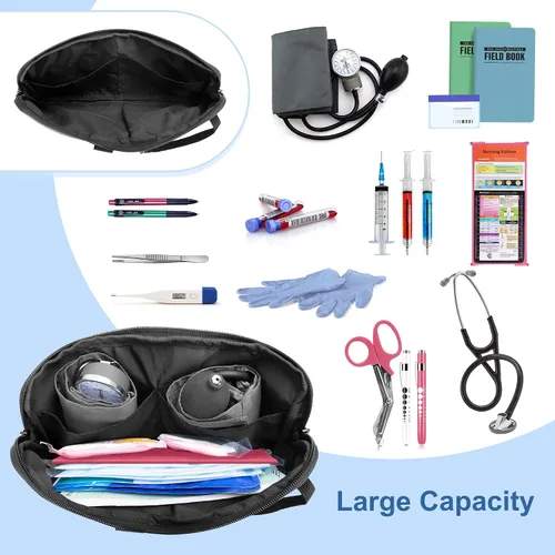 Miniatura 10 de Trunab Riñonera para enfermera, cinturón organizador de enfermería con correa de cintura ajustable, bolsa de cintura para suministros médicos