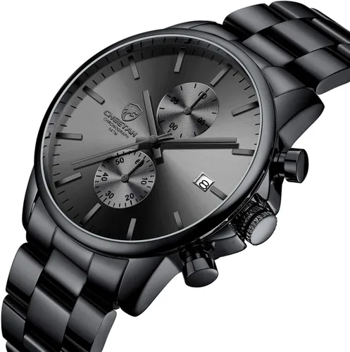 Miniatura 2 de GOLDEN HOUR Fashion Business - Relojes para hombre con cronógrafo, a prueba de agua, de acero inoxidable, reloj de cuarzo, con fecha automática
