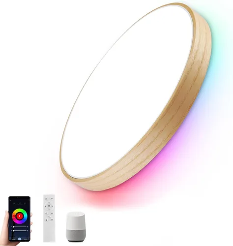 Miniatura 9 de Lámpara de techo inteligente de montaje empotrado con control remoto, compatible con Alexa/Google Home, regulable RGB cambio de color (2700K-6000K)