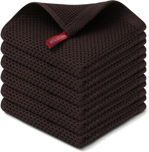 Miniatura 173 de Kitinjoy - Paños de cocina de 100 % algodón, tela de tejido gofrado, paño de limpieza ultrasuave, absorbente y de secado rápido. Gris Oscuro