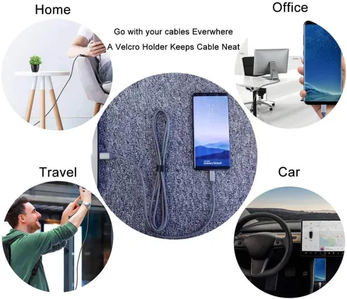 Miniatura 6 de Cable USB C de 10 pies para carga de iPhone 15 16 Pro Max, iPad Pro, carga rápida, cordón de nylon para Samsung Galaxy S24 S23 S22 S21 S20 S10, Note