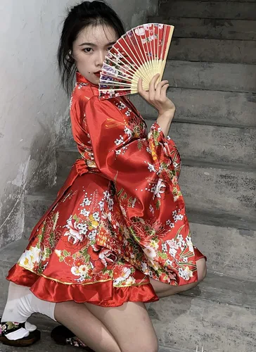 Miniatura 4 de Conjunto de calcetines con diseño de palo de pelo Tabi para mujer, estilo kimono de baile japonés de anime