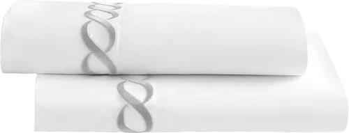 Miniatura 2 de Kassatex Standard Catena Bedding Collection - Juego de fundas de almohada, color blanco