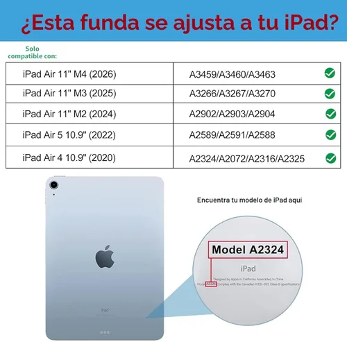 Miniatura 2 de ProCase Funda inteligente para iPad Air de 11 pulgadas M3 M2 2025 2024/10.9 Air 5ª 4ª generación 2022 2020, funda protectora para Air 5 4