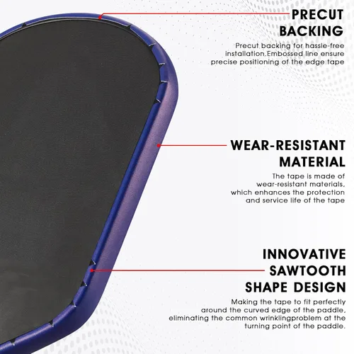 Miniatura 182 de PICKLETECH Cinta de protección de pala de pickleball – Protector de borde de cabeza de paleta – Cinta de protección de borde de raqueta ajuste gris