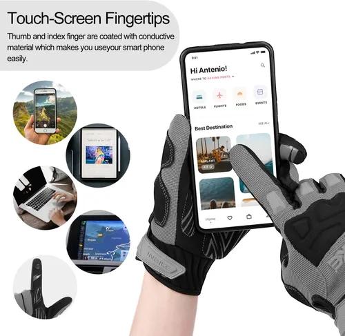 Miniatura 5 de INBIKE MTB BMX ATV - Guantes de ciclismo para carrera de motocross, bicicleta de montaña, DH