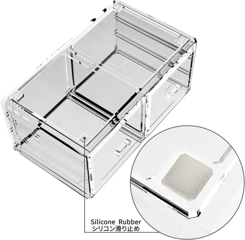 Miniatura 3 de READAEER Organizador de maquillaje, 3 piezas, estuche de almacenamiento de cosméticos con 6 cajones (transparente)