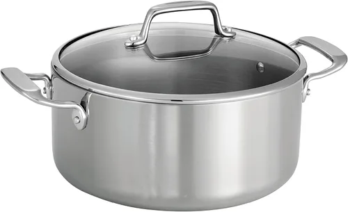 Miniatura 11 de Tramontina Tri-Ply Clad - Juego de utensilios de cocina de acero inoxidable de 12 piezas con tapas de vidrio, ollas y sartenes, listo