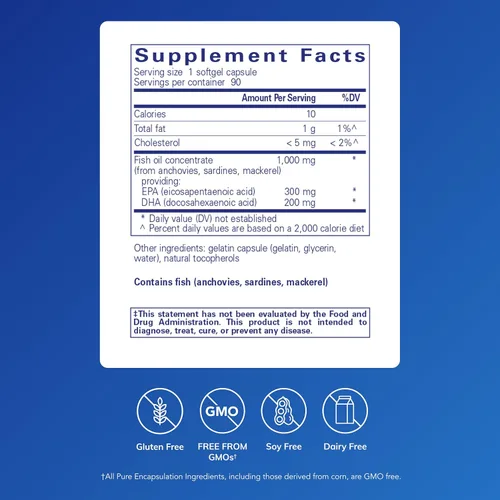 Miniatura 2 de Pure Encapsulations EPA/DHA Essentials - Suplemento concentrado de aceite de pescado para apoyar la salud cardiovascular - Suplemento premium de EPA