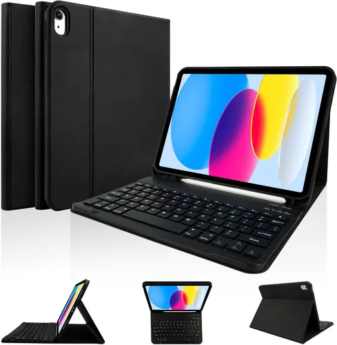 Miniatura 15 de LAMA Funda con Teclado Touchpad para iPad (A16) 11ª generación 2025/10ª generación 2022, funda tipo folio con soporte para lápiz, trackpad