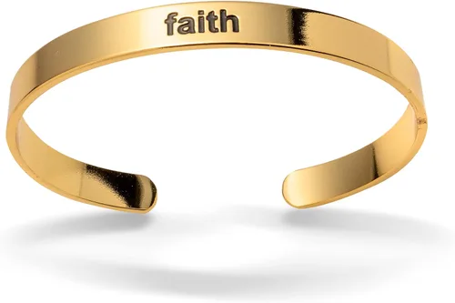 Miniatura 2 de Scienza Colección de pulseras inspiradoras Pulseras de latón con acabado dorado Forma ovalada Se adapta a muñecas de hasta 8 pulgadas