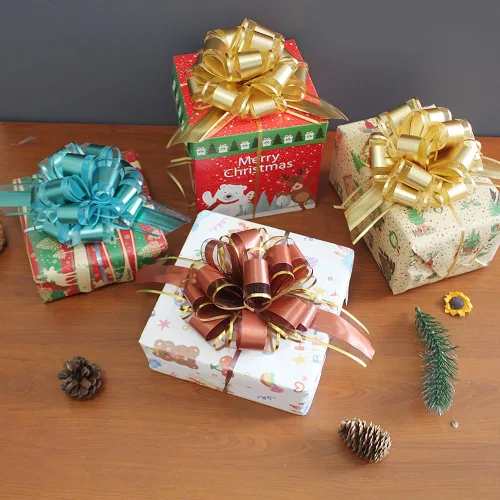 Miniatura 5 de 6 piezas de arcos tirados, arco de regalo de 15 cm, arcos tirados para Navidad, bodas, cestas de San Valentín, baby shower, día de la madre