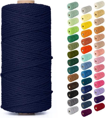 Miniatura 53 de Nook Theory - Cuerda de macramé de 3 mm, 220 yardas de cuerda de algodón, hilo de 4 mm y 5 mm, cuerda para manualidades, perfecta para colgantes