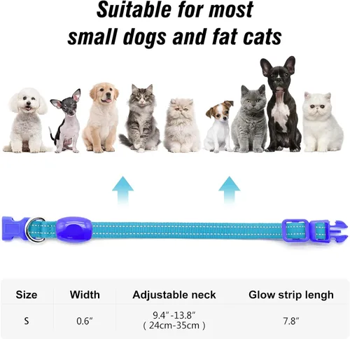 Miniatura 5 de Visinite Collares de perro iluminados para perros pequeños, collar de perro LED recargable con luz, collar de perro iluminado totalmente ajustable