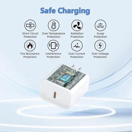 Miniatura 2 de Cargador de carga rápida de 10 pies para iPhone 17, 16, 15, cable largo USB C a C con bloque de carga rápida de teléfono tipo C de 20 W para iPhone